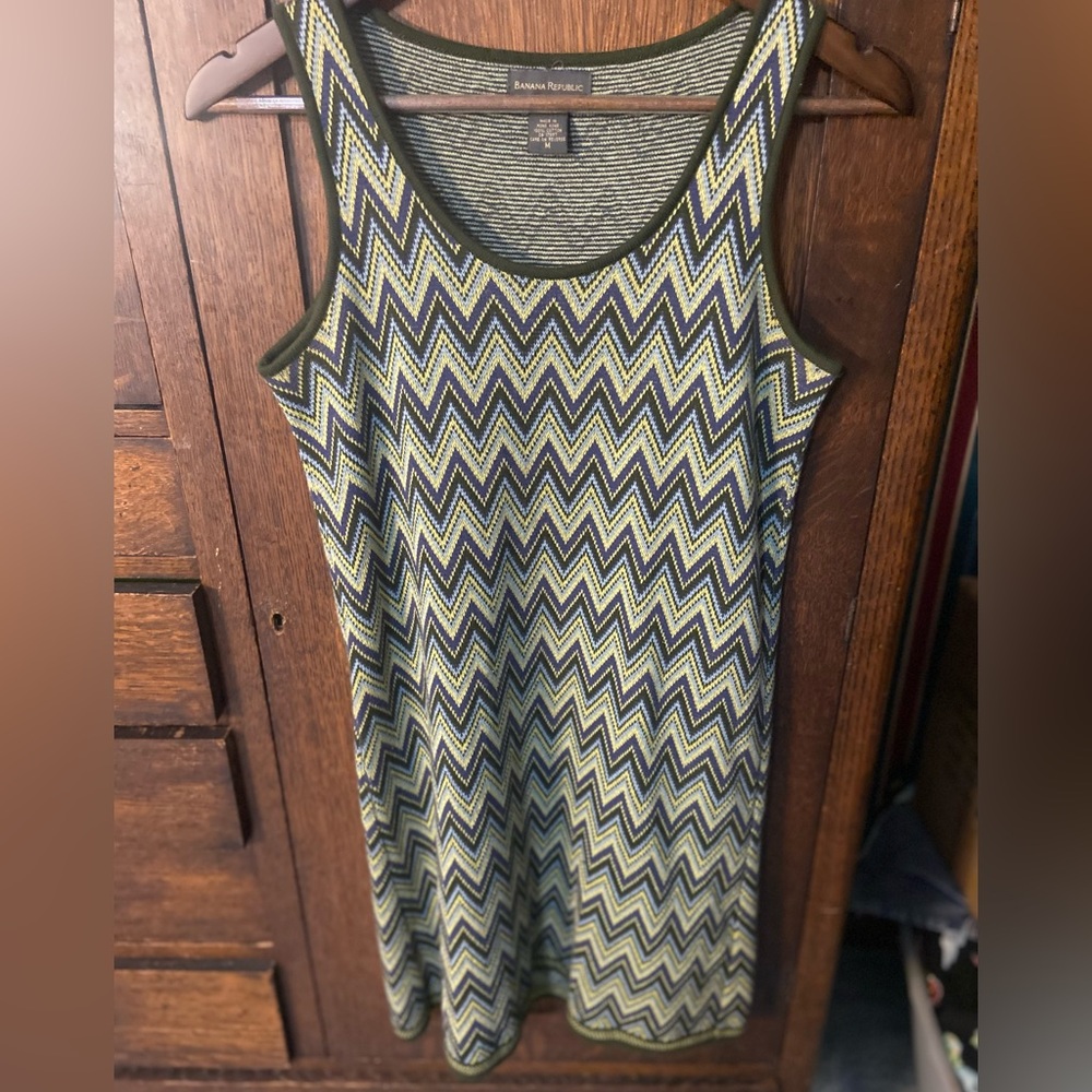 Chevron Pattern Sleeveless Dress
